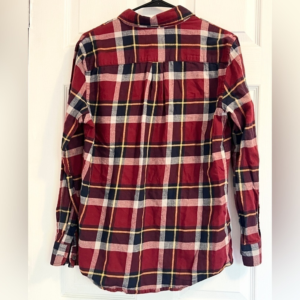 Chaps Performance Men’s Classic Fit Flannel Long Sleeve Shirt Red Blue - Picture 6 of 8